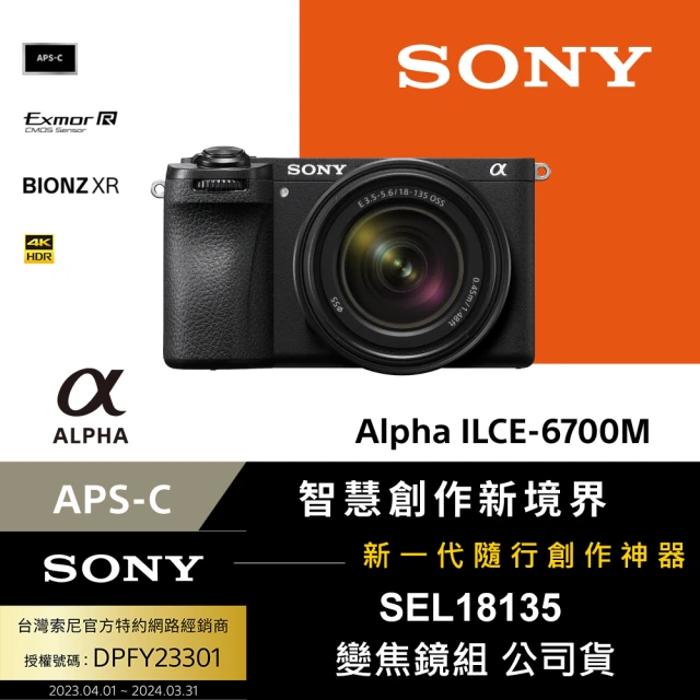 SONY 索尼 APS-C 數位相機 ILCE-6700M A6700 SEL18135 變焦鏡組(公司貨 保固18+6個月)