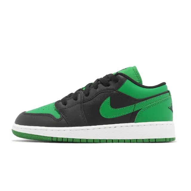 NIKE 耐吉】休閒鞋Air Jordan 1 Low GS 女鞋大童鞋黑綠AJ1 Lucky Green