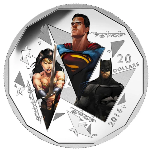 臺灣金拓 白銀銀幣 2016 蝙蝠俠對超人：正義曙光 —三位一體精鑄銀幣