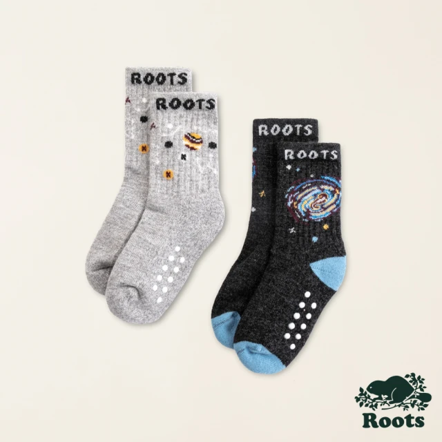 RootsRoots Roots小童-城市悠遊系列 童趣塗鴉踝襪-兩入組(灰色)