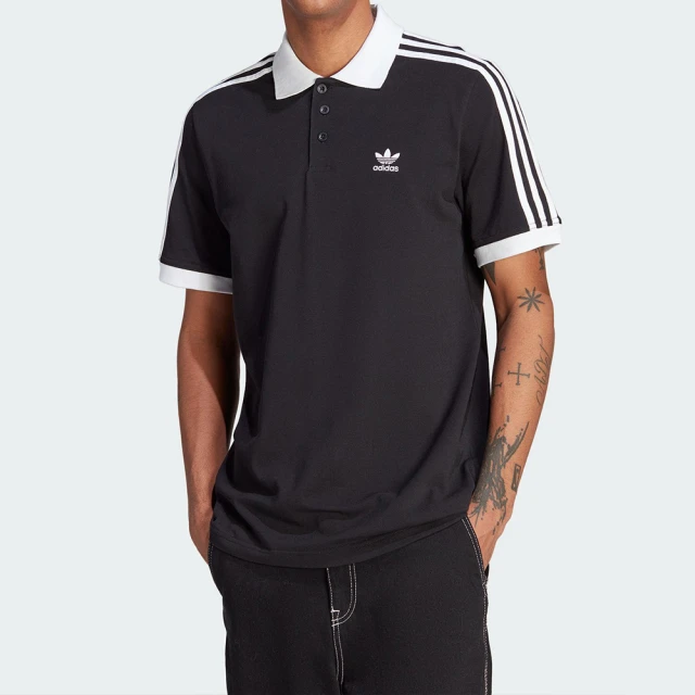 adidas 愛迪達 3-STRIPE Polo 男款 黑白色 休閒 運動 百搭 撞色 復古 短袖 polo衫 IL2501