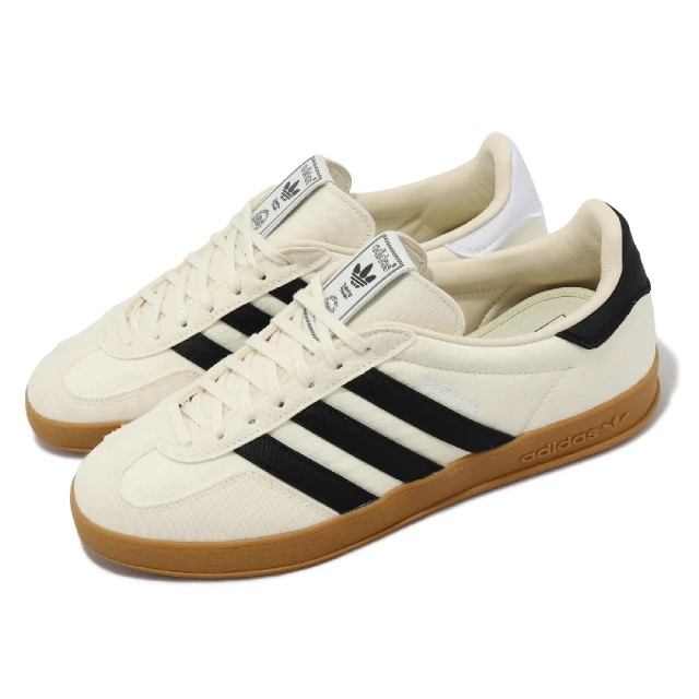 adidas 愛迪達 休閒鞋 Gazelle Indoor 男鞋 米白 黑 太極 帆布 Dorophy Tang 愛迪達(IG3677)