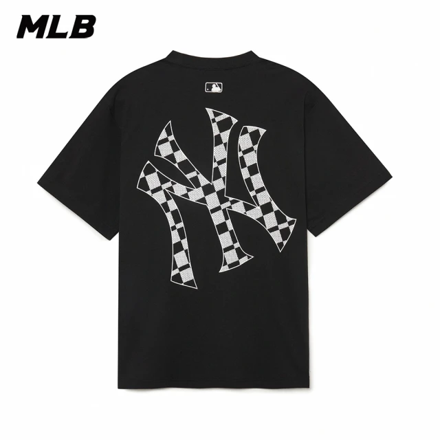 MLB 背後大Logo 短袖T恤 Checkerboard系列 紐約洋基隊(3ATSO0134-50BKS)