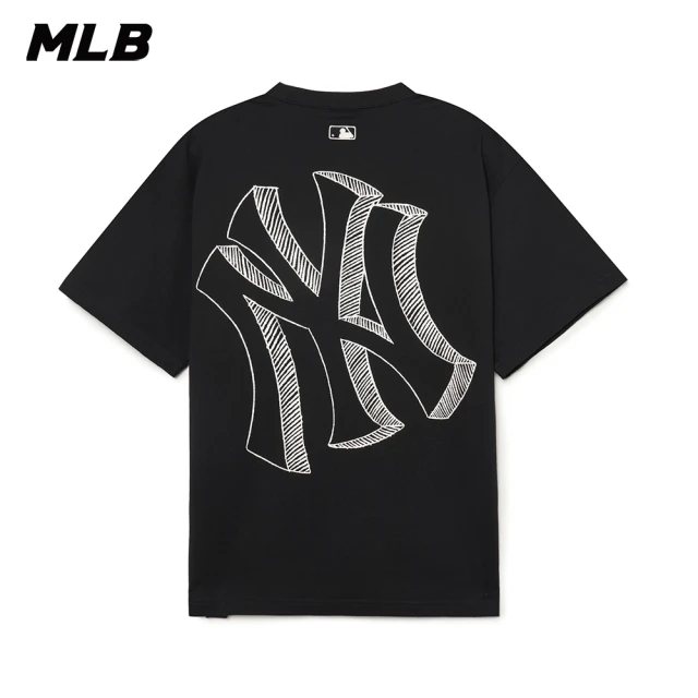 MLB 背後大Logo 短袖T恤 紐約洋基隊(3ATSB0534-50BKS)