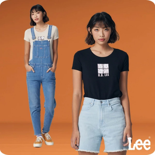 Lee 官方旗艦 女裝 短袖T恤 / 水彩貼畫 共2色 標準