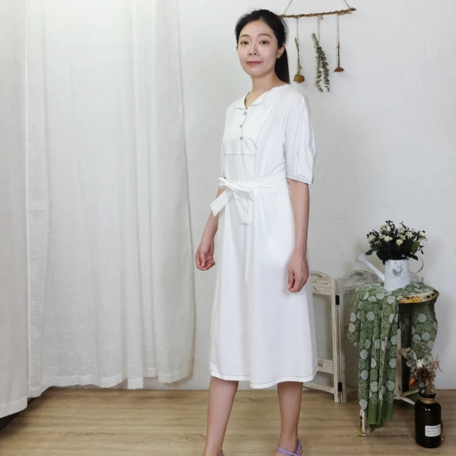 Hana Mokuba 花木馬日系女裝棉質牛仔圓領洋裝(洋裝