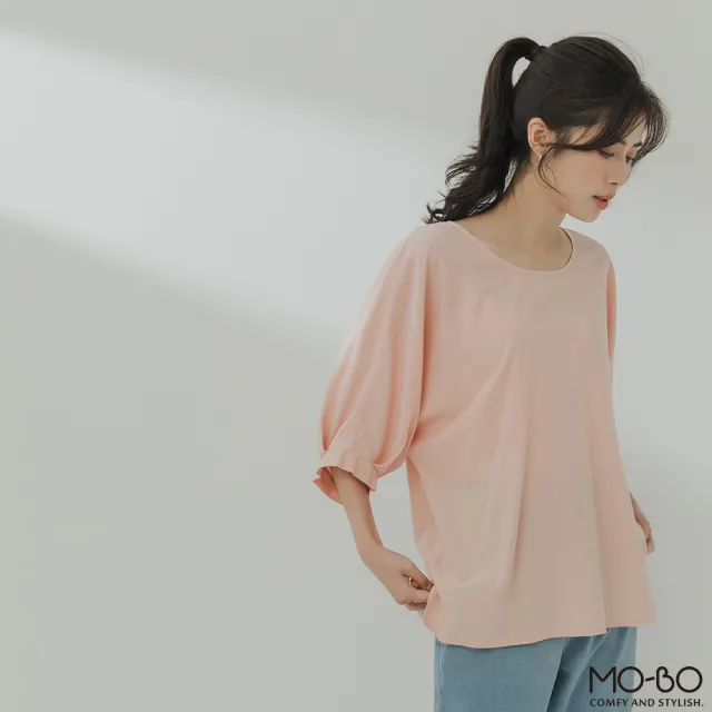 【MO-BO】空氣感圓領小澎袖上衣(上衣)