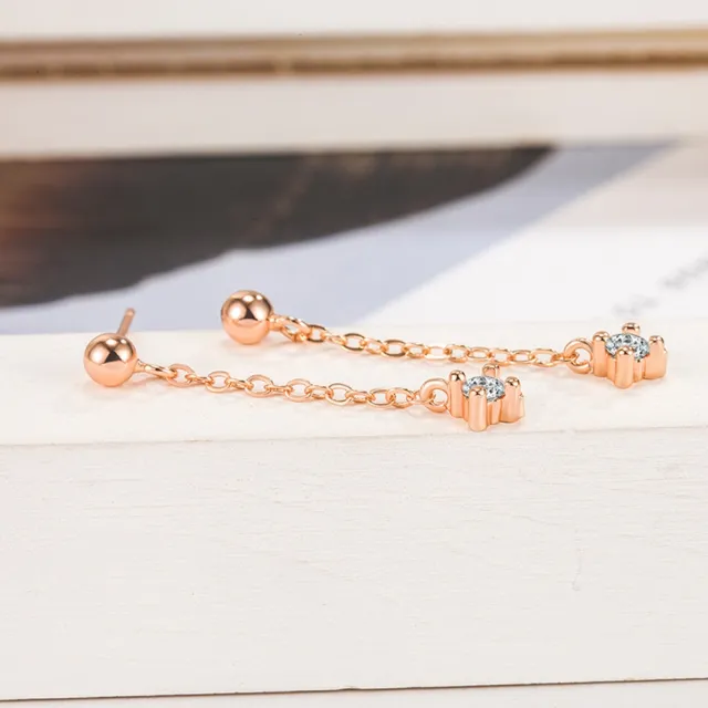 【Emi 艾迷】朴敏英同款 純粹簡約點鑽垂墜 925銀針耳環(韓劇 金秘書 同款)