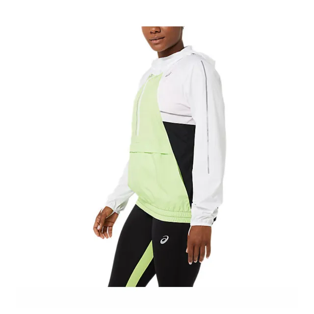 【asics 亞瑟士】Asics Lite-Show Jacket 女 外套 連帽 海外版 運動 路跑 反光 白(2012C365-100)