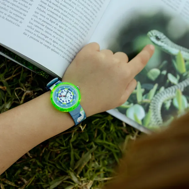 【Flik Flak】兒童錶 蛇類學家 生肖錶 SSSNAKE 手錶 瑞士錶 錶(31.85mm)