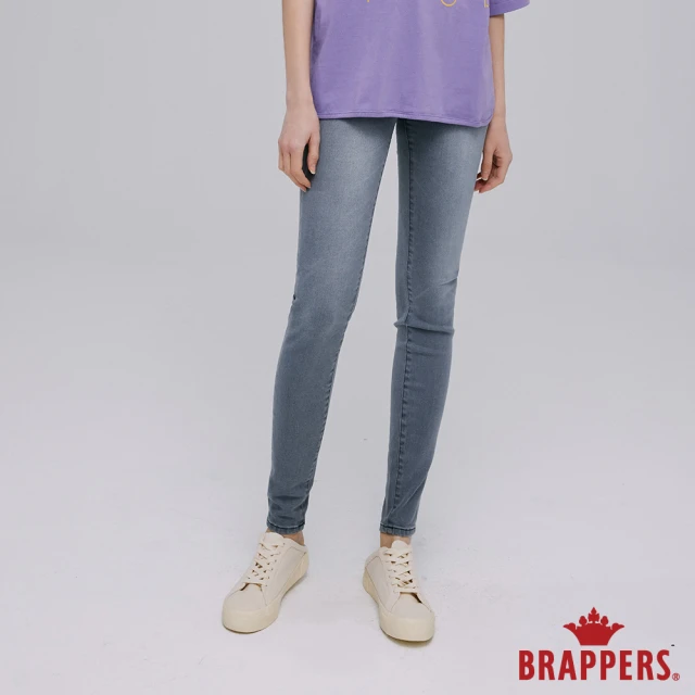 【BRAPPERS】女款 新美腳ROYAL系列-中腰彈性窄管褲(黑灰)