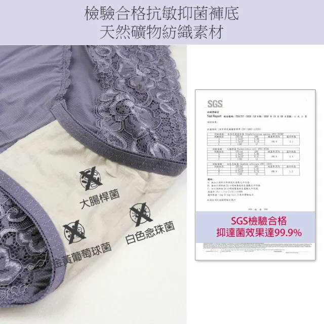 【Lovely 蘿芙妮】5件組大尺碼特柔透氣抑菌蕾絲內褲(通過SGS抑菌檢驗/多款可選)