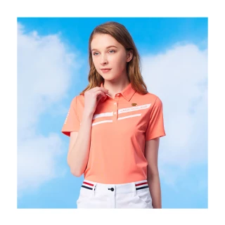 【Jack Nicklaus 金熊】GOLF女款彈性造型吸濕排汗高爾夫球衫/POLO衫(橘色)