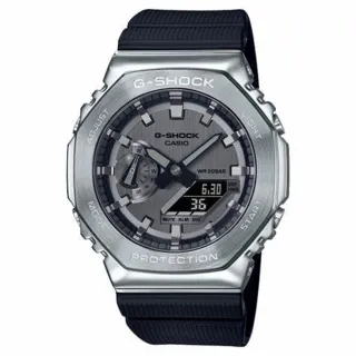 【CASIO 卡西歐】G-SHOCK 農家橡樹系列/45mm/金屬銀(GM-2100-1A)