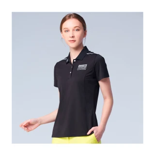 【Jack Nicklaus 金熊】GOLF女款印花吸濕排汗高爾夫球衫/POLO衫(黑色)