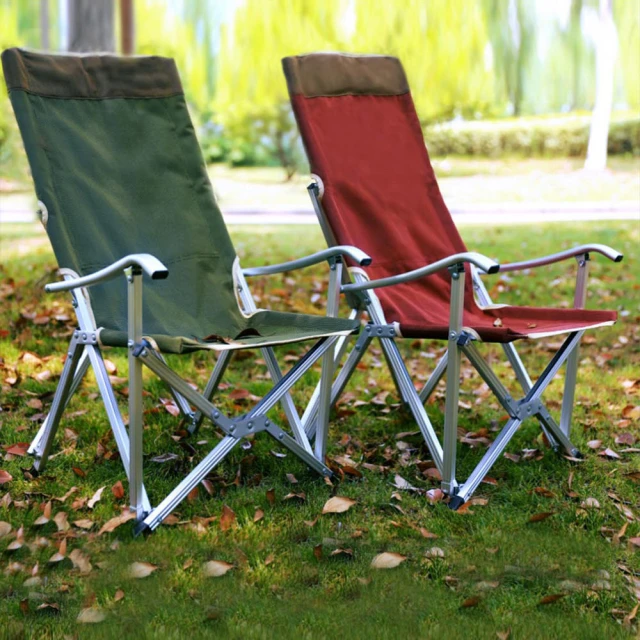 【AOTTO】大款-免安裝鋁合金戶外露營休閒折疊椅(2入組)