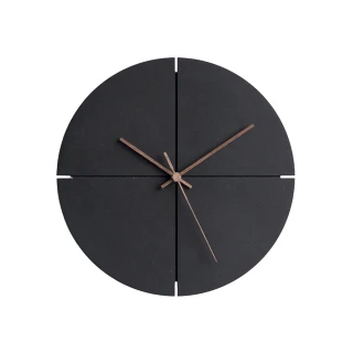 【好物良品】圓形黑色十字款_日式極簡設計個性時尚家用靜音時鐘掛鐘(時鐘 壁鐘)