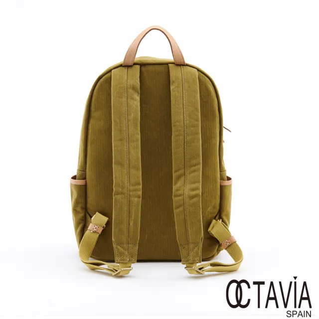 【OCTAVIA 8】雙11 美好生活系列 3  磨毛牛津布配皮基本款後背包(芥☆黃綠)