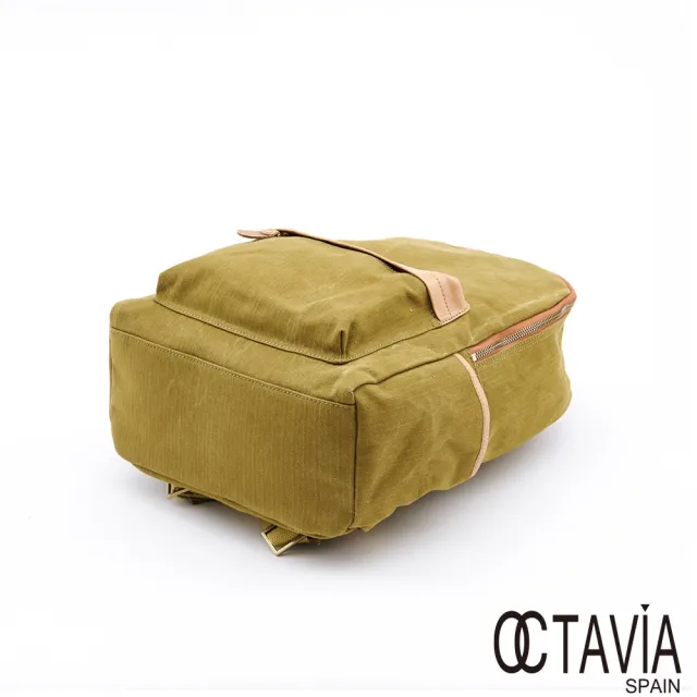 【OCTAVIA 8】雙11 美好生活系列 3  磨毛牛津布配皮基本款後背包(芥☆黃綠)