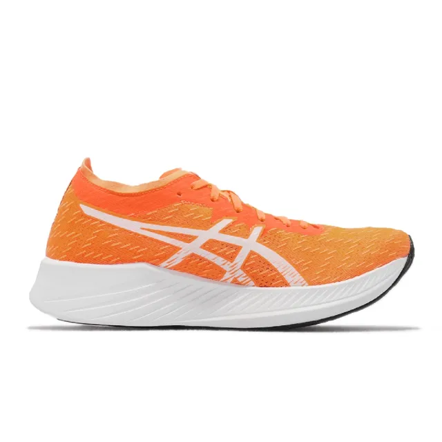 【asics 亞瑟士】競速跑鞋 Magic Speed 女鞋 螢光橘 白 碳纖維板 路跑 訓練 運動鞋 亞瑟士(1012A895800)