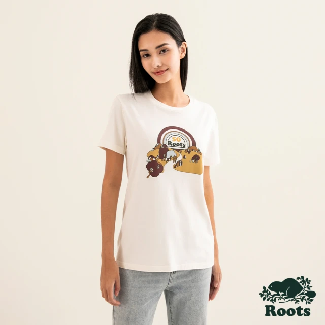 RootsRoots Roots女裝-#Roots50系列 璀璨50有機棉短袖T恤(椰奶色)