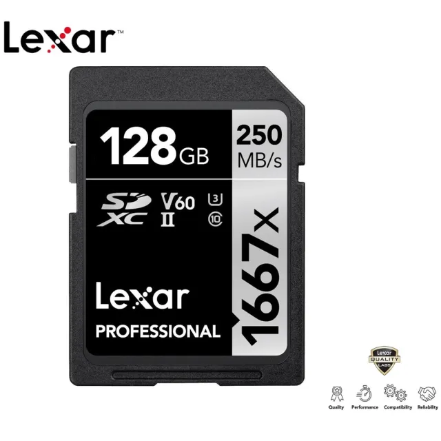 Lexar 雷克沙】全新極速128GB Professional 1667x SDXC UHS-II V60