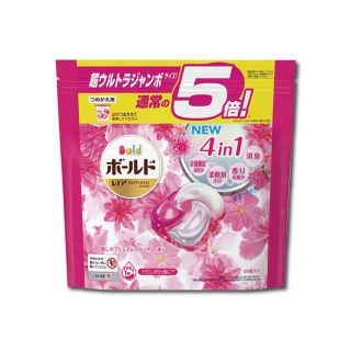 【日本P&G】4D炭酸機能活性去污強洗淨洗衣凝膠球-牡丹花香粉紅袋60顆/袋(洗衣機槽洗衣精膠囊球平輸品)