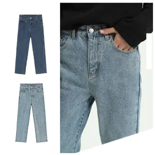 【Dition】工裝丹寧denim不修邊直筒牛仔褲 錐形寬褲 水洗九分褲 Amekaji工作褲(不修邊抽鬚九分牛仔褲)