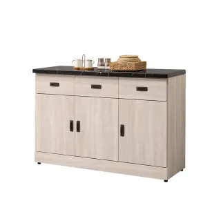 【唯熙傢俱】昂諾鋼刷白4尺石面餐櫃(餐廳 餐櫃 電器櫃 抽屜櫃 置物櫃 收納櫃 碗碟櫃)