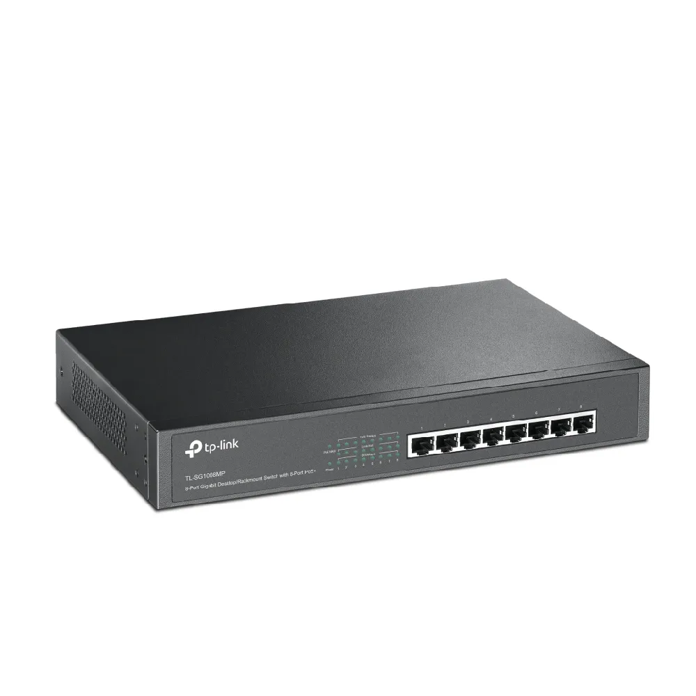 【TP-Link】TL-SG1008MP 8埠 Gigabit RJ45 桌上/機架式 PoE＋switch交換器