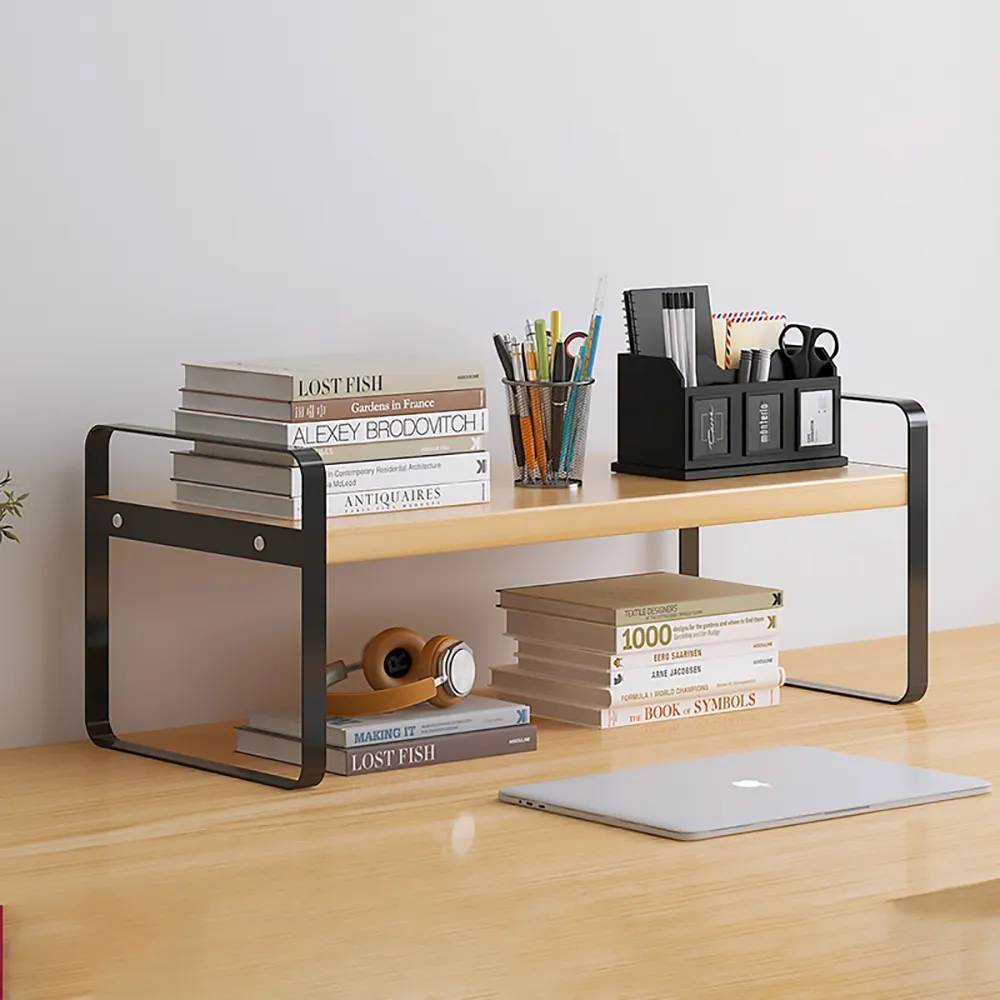 【fioJa 費歐家】簡約桌上型 50CM單層 簡易安裝桌上書架(加厚檯面置物架   書桌資料架 辦公桌置物架)
