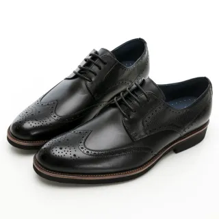 【GEORGE 喬治皮鞋】經典系列 雕花蛇紋綁帶紳士鞋 -黑 135006CZ-10