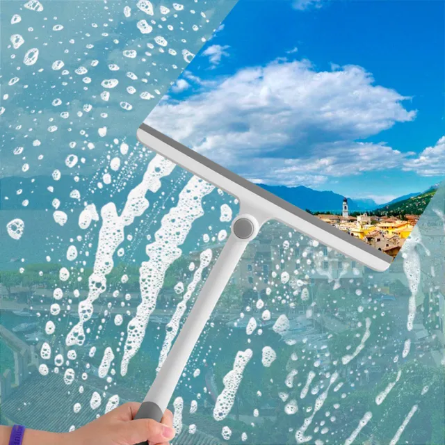 【Dagebeno荷生活】360°旋轉T型廚房檯面玻璃刮水器窗戶浴室牆面刮水板(顏色隨機)