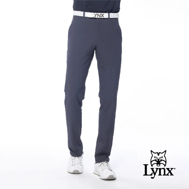 【Lynx Golf】korea男款素面款LXG字樣造型袋蓋設計平口休閒長褲(灰色)