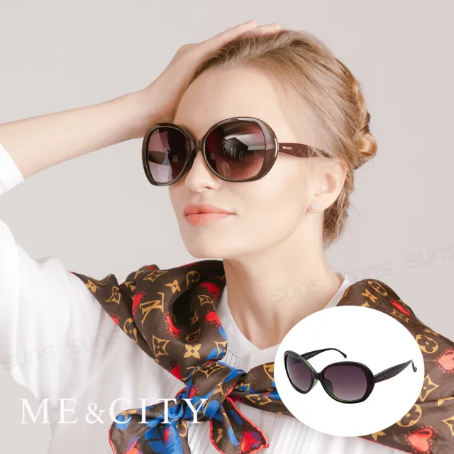 【ME&CITY】歐美質感蝶飾太陽眼鏡 品牌墨鏡 抗UV400(ME1206 J01)