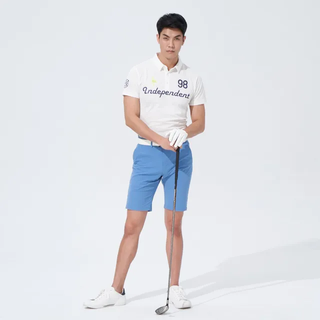 【KING GOLF】網路獨賣款-亮彩修身彈性高爾夫球短褲/高爾夫球褲(藍色)