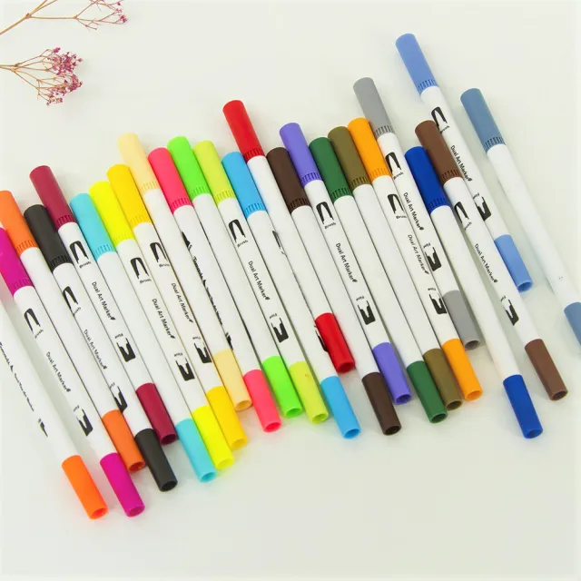 【德德小品集】雙頭 彩色筆 BRUSH 毛筆 12色(顏料 設計師 動畫 筆刷 馬克筆 盒裝)