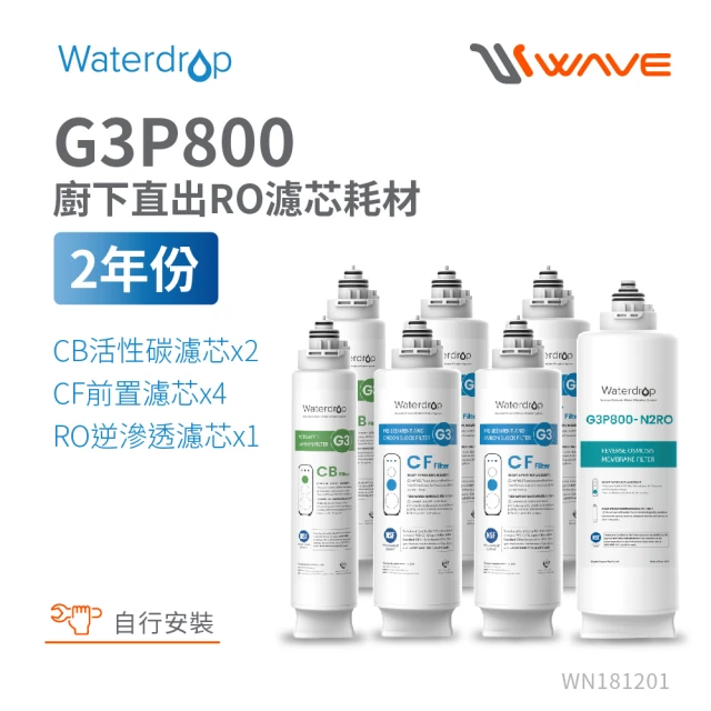 【Waterdrop】G3P800專用兩年份全配濾芯組合包(DIY更換)