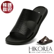 【HIKOREA】韓國空運。簡約一片式皮革涼拖鞋-男(73-499/2色/現貨+預購)