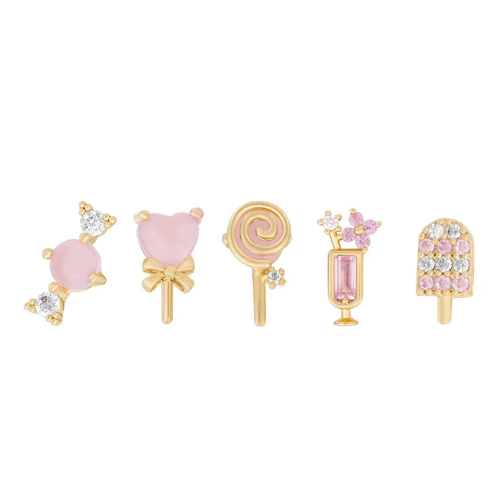 【Dinner collection】粉紅甜美糖果耳環組