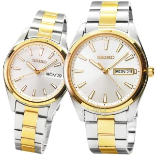 【SEIKO 精工】精工藍寶石石英鋼帶對錶-中金(SUR446P1 SUR454P1)
