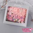 【UNICO】兒童粉系多款組合高彈力髮圈髮帶11入禮盒(髮飾/配件/聖誕)
