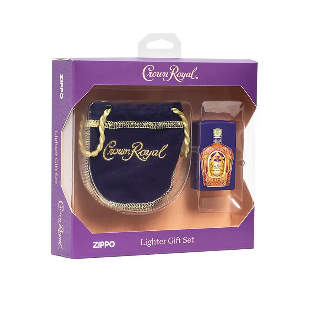 【Zippo官方直營】皇冠威士忌聯名款防風打火機、布質提包套裝組(美國防風打火機)