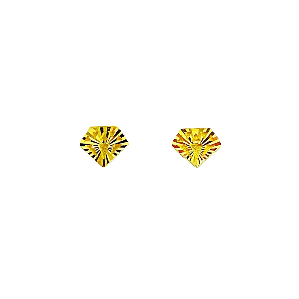 【金寶貝】黃金耳環 閃亮鑽石 金重約0.26錢±2厘(生日禮 情人禮 畢業禮)