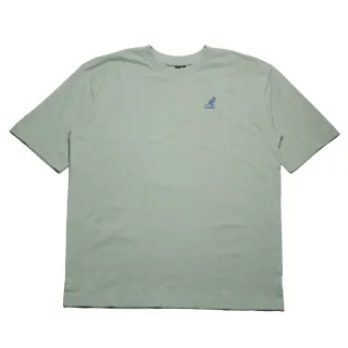 【KANGOL】短袖 短T 淺綠 刺繡小LOGO 後背方形印花 袋鼠 棉 休閒 男女(6225101671)