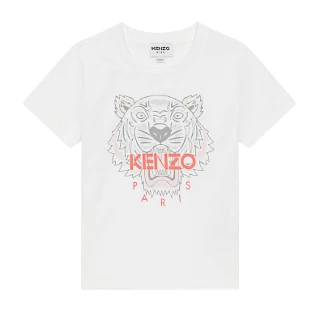 【KENZO】童裝 虎面圖案 白色短袖T恤(4A、6A、8A、10A、12A)