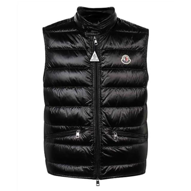 【MONCLER】男款 GUI 羽絨背心-黑色(1號USA-S、2號USA-M、3號USA-L、4號USA-XL、5號USA-XXL)