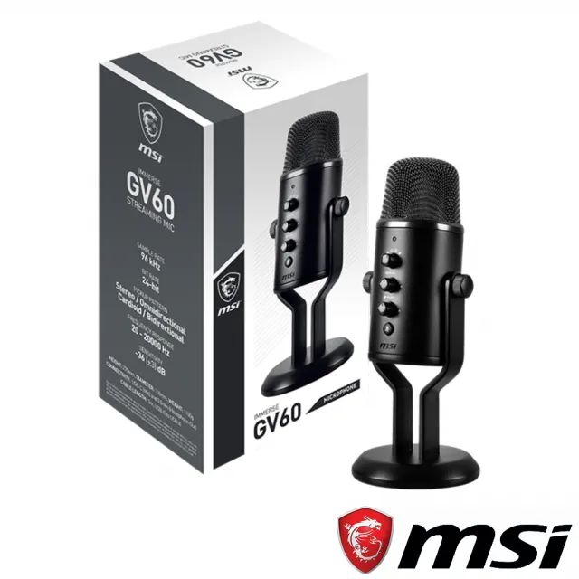 【MSI 微星】IMMERSE GV60 STREAMING MIC 串流麥克風