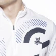 【Lynx Golf】男款吸排抗UV合身版Lynx英文圖樣短袖立領POLO衫/高爾夫球衫(白色)