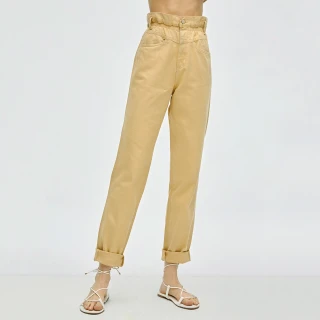 【BRAPPERS】女款 Color Life色褲系列-高腰全棉小直筒褲(深卡其)